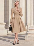Vintage Double Breasted Midi Coat Dress