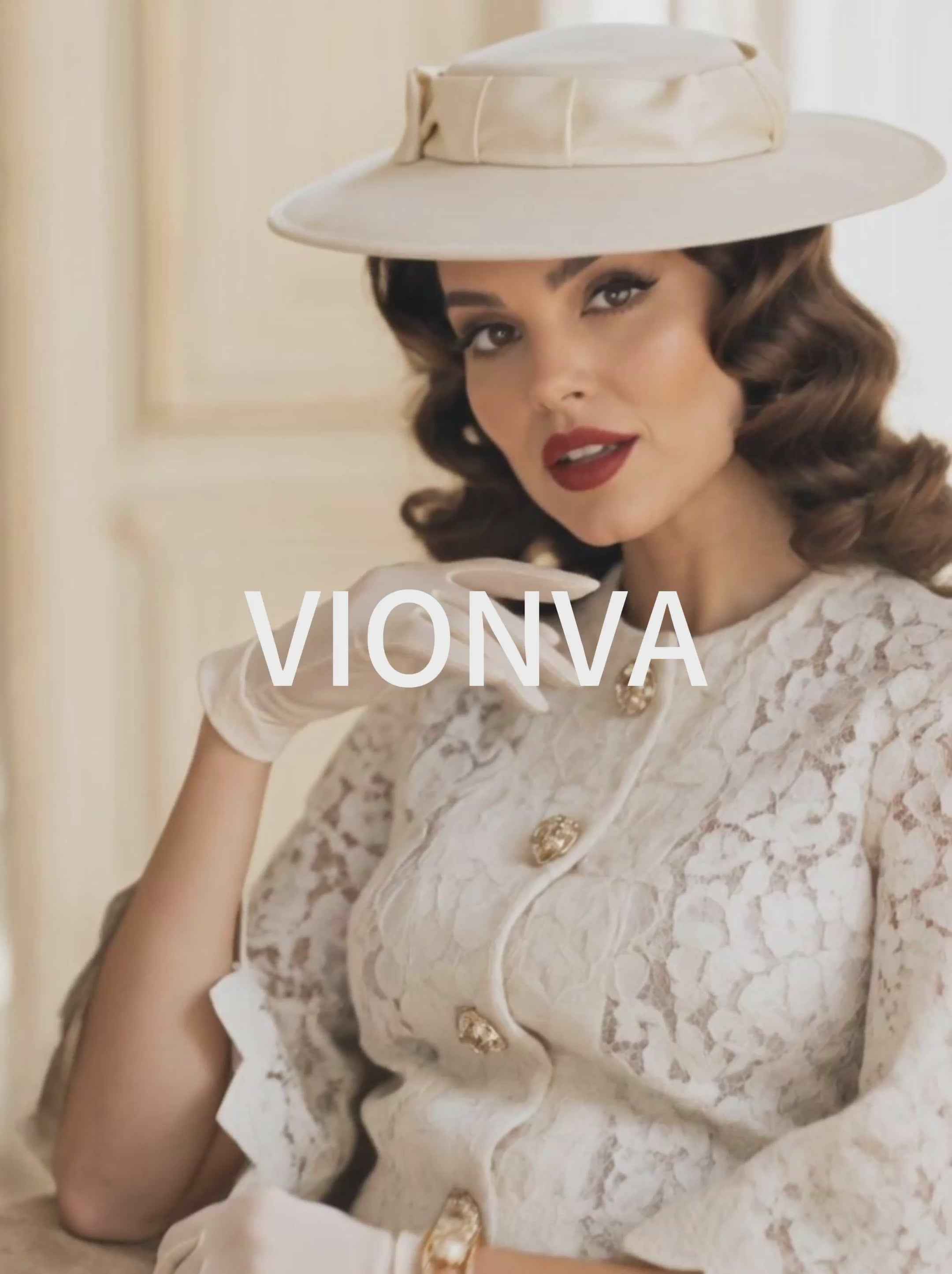 Vintage Chanel-Style Round Neck Lace Flared Sleeve Skirt Sets