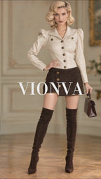 Vintage Mini Tweed Button Skort
