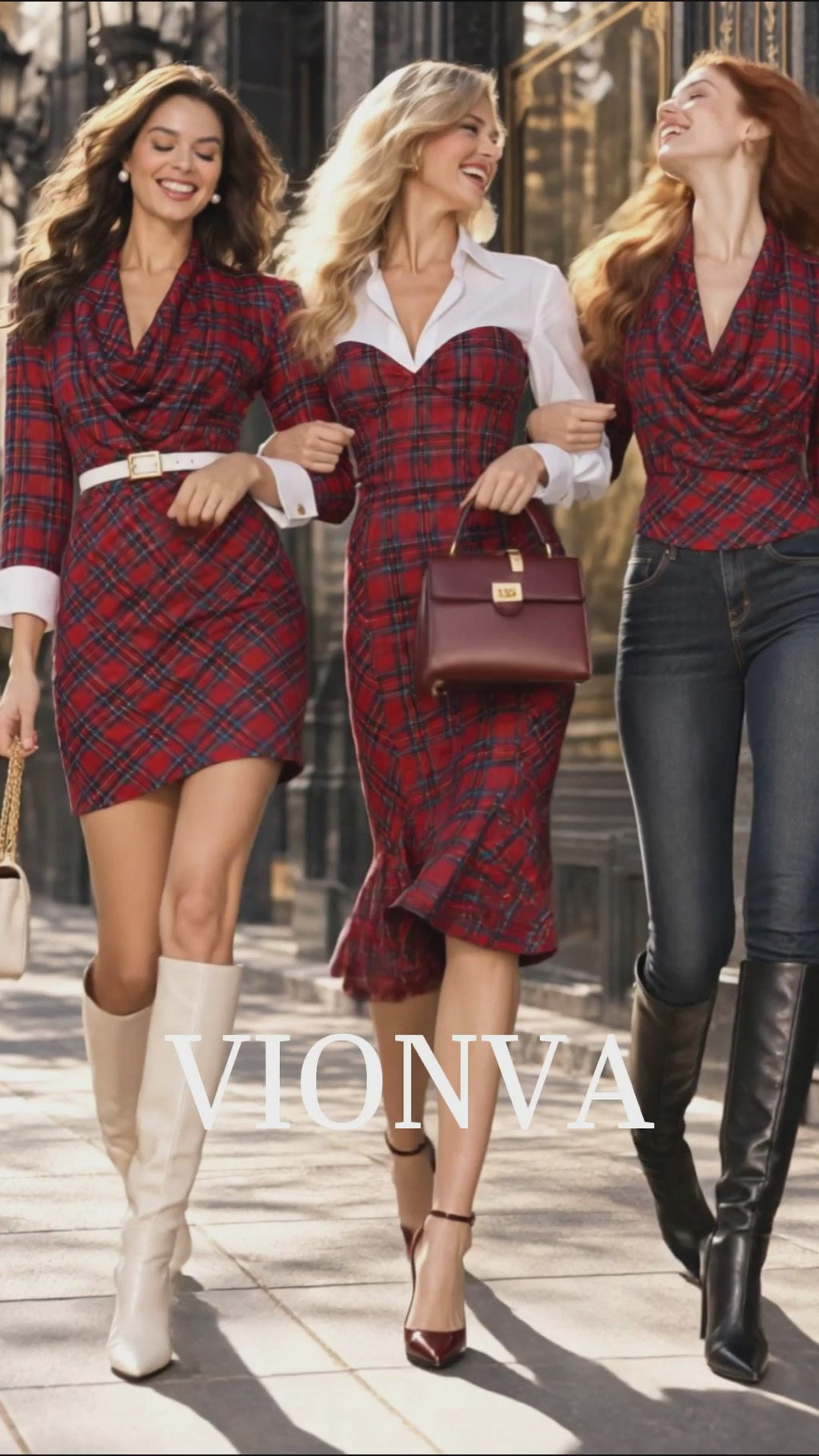 Vintage Red Tartan Collared Shirt Top Mermaid Bodycon Midi Dress