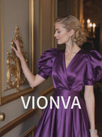 Vintage Elegant Shiny Puff Sleeve Midi Dress