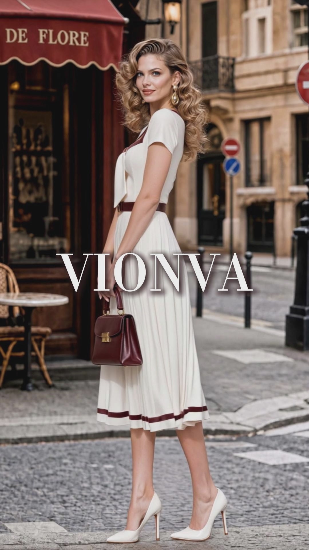 Vintage Square Neck Midi Dress