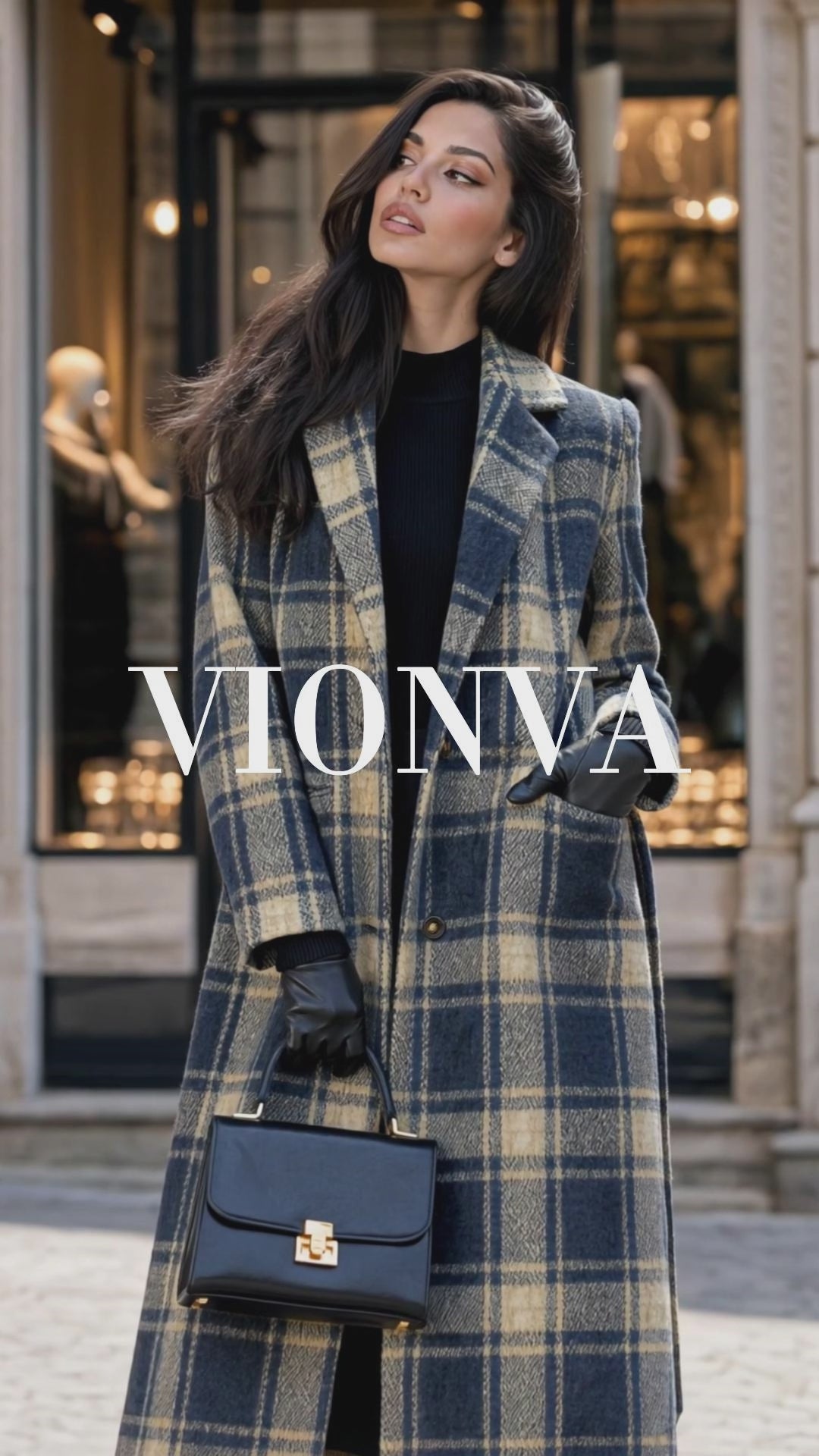 Vintage Berkeley Plaid Loose Woolen Coat